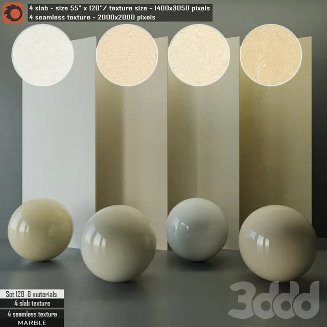 Marble Slab & Seamless texture Set 128